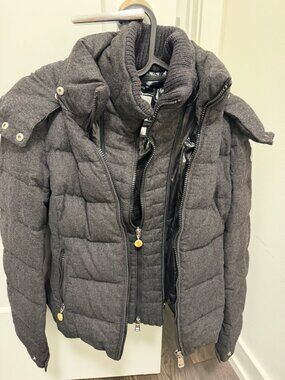 Moncler Grey Wool Down Jacket